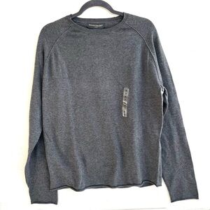 NWT Banana Republic Men  Crewneck Cotton Sweater Medium Gray
